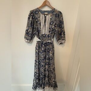 Marea 100% Cotton Elegant Long Sleeve Floral Dress